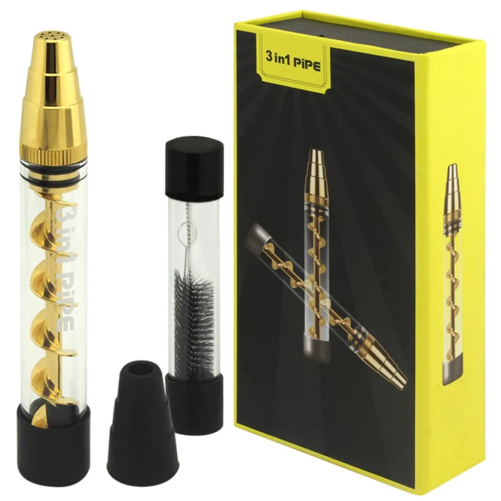 Gold and Black 3-in-1 Pipe